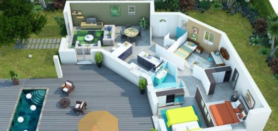 Plan de maison Surface terrain 89 m2 - 5 pièces - 3  chambres -  sans garage 