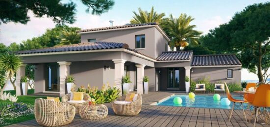 Plan de maison Surface terrain 129 m2 - 7 pièces - 4  chambres -  avec garage 