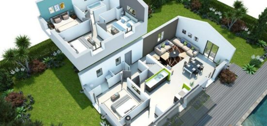 Plan de maison Surface terrain 111 m2 - 6 pièces - 4  chambres -  sans garage 