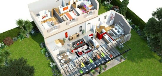 Plan de maison Surface terrain 75 m2 - 3 pièces - 4  chambres -  sans garage 