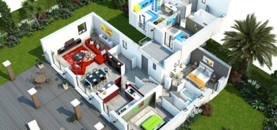 Plan de maison Surface terrain 125 m2 - 7 pièces - 4  chambres -  sans garage 