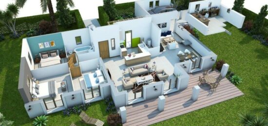 Plan de maison Surface terrain 77 m2 - 6 pièces - 4  chambres -  sans garage 