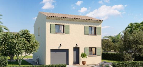 Plan de maison Surface terrain 82 m2 - 4 pièces - 3  chambres -  avec garage 