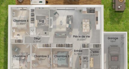 Plain-pied GA 4 ch Design 31947-4586modele7202106240TL2N.jpeg - PCA Maisons