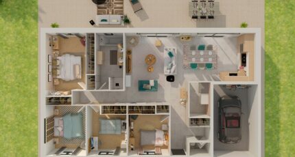 Plain-pied GI 4 ch _ GARAGE SUITE PARENTALE 32192-4586modele620210611sKBRN.jpeg - PCA Maisons