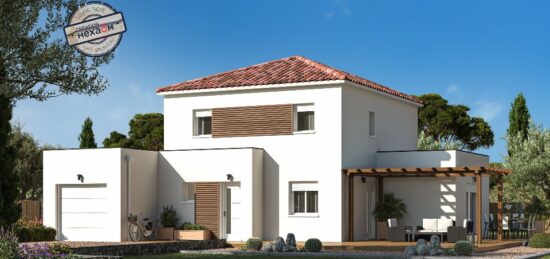 Plan de maison Surface terrain 114 m2 - 6 pièces - 5  chambres -  avec garage 