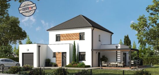 Plan de maison Surface terrain 114 m2 - 6 pièces - 5  chambres -  avec garage 